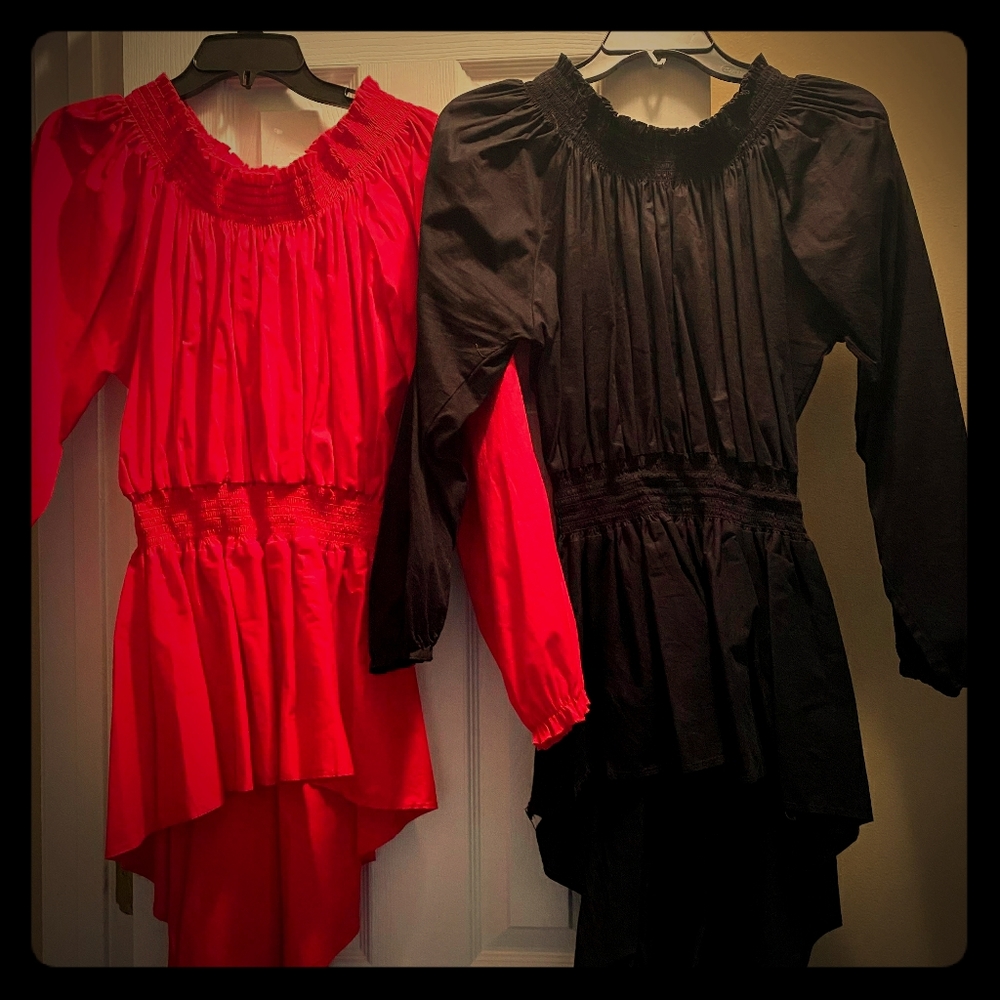 Lot of two peplum shirts